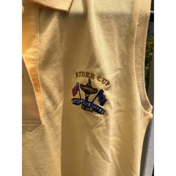 Cutter & Buck 35th‎ Ryder Cup Sleeveless Polo, Yellow, Embroidered, Size L - Picture 2 of 5